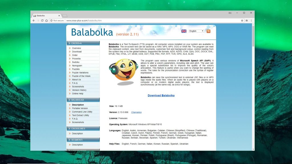 Скачайте Balabolka