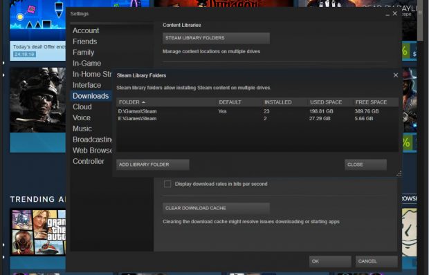 Как установить игру на другой диск steam ubuntu