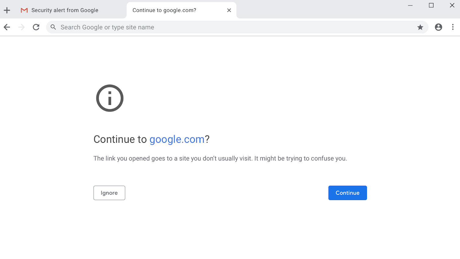 Теперь Chrome будет оповещать пользователей, что они находятся на go0gle.com, а не на google.com