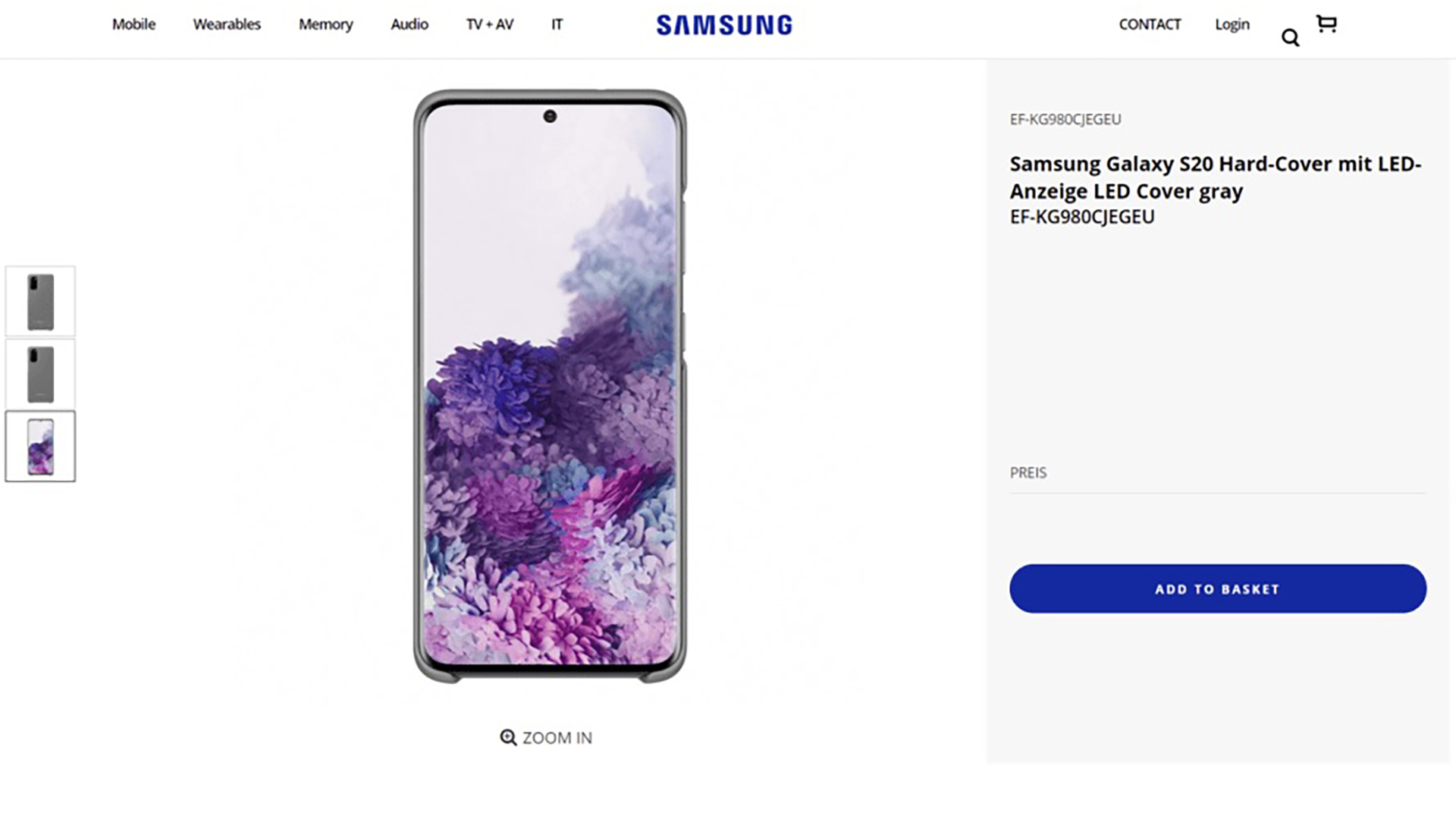 Samsung выложили название и дизайн Galaxy S20 на своем собственном сайте